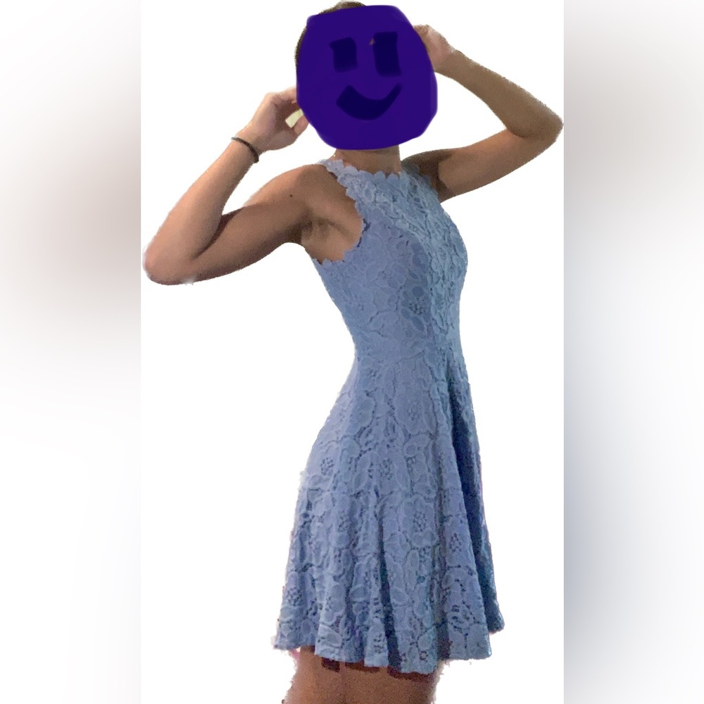 Light blue lace mini dress (size 3)